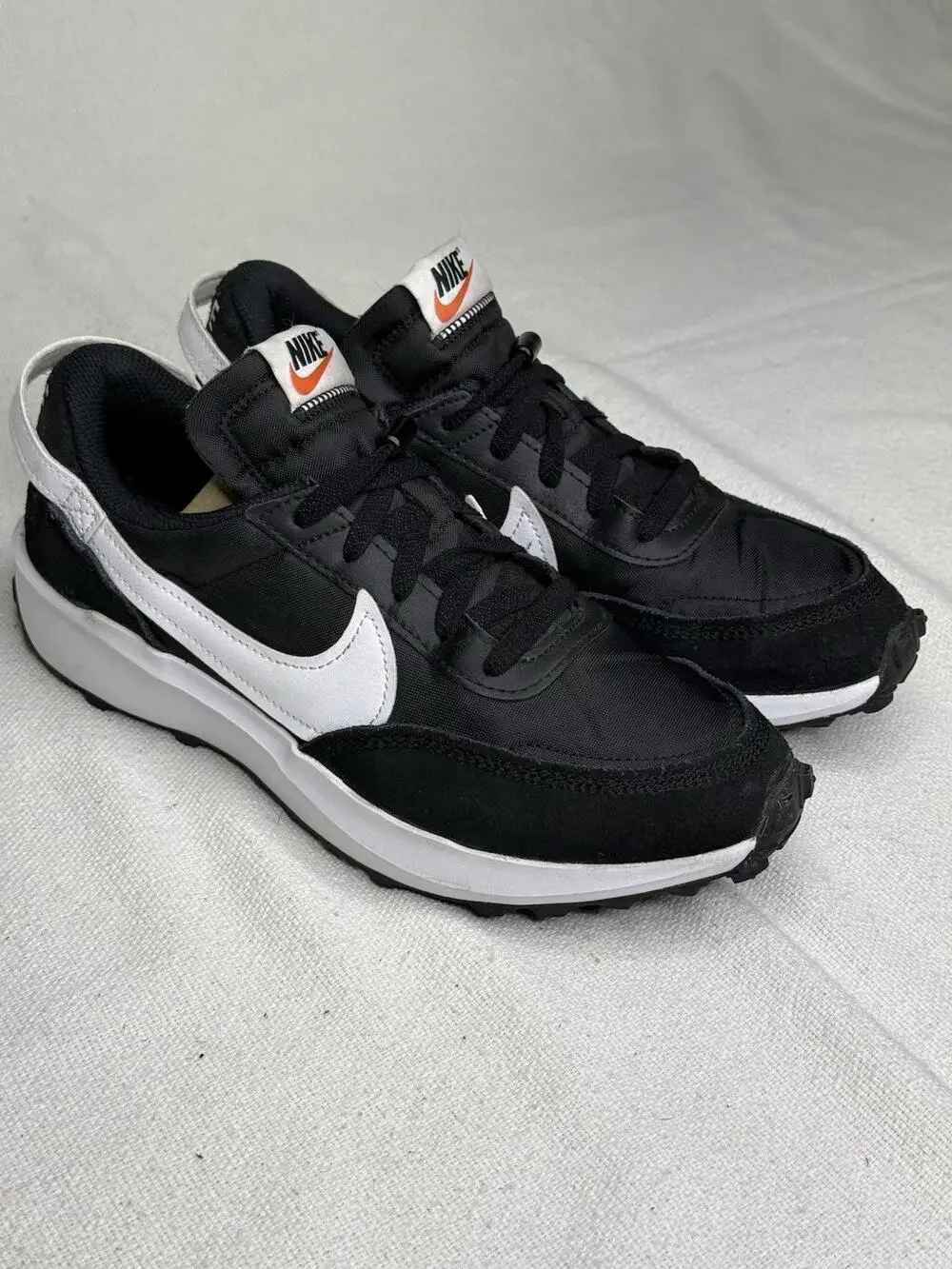 Nike Waffle Debut Black White Men's Size 7.5 Suede Running Sneakers